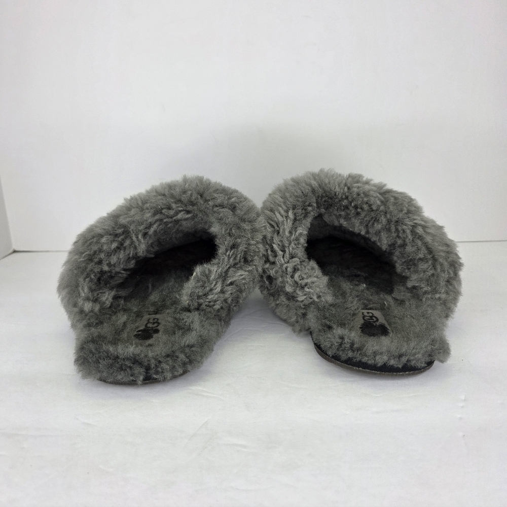 UGG Scuffette II Women's Slipper Suede Sheepskin Plush Slip On Black Grey Size 9 - Picture 9 of 16